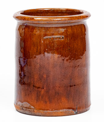 JOHN BELL (Waynesboro, PA) Redware Jar, c1840-1880