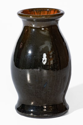 JOHN BELL (Waynesboro, PA) Black-Glazed Redware Vase, c1840-1880
