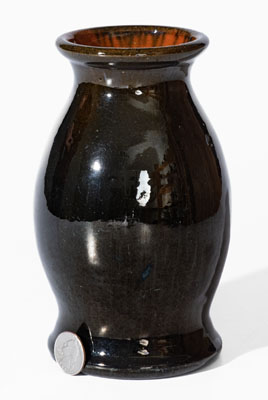 JOHN BELL (Waynesboro, PA) Black-Glazed Redware Vase, c1840-1880