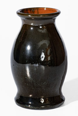 JOHN BELL (Waynesboro, PA) Black-Glazed Redware Vase, c1840-1880