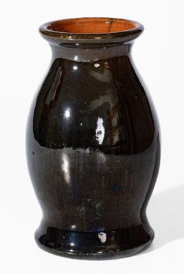 JOHN BELL (Waynesboro, PA) Black-Glazed Redware Vase, c1840-1880