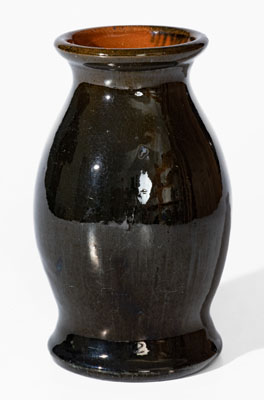 JOHN BELL (Waynesboro, PA) Black-Glazed Redware Vase, c1840-1880