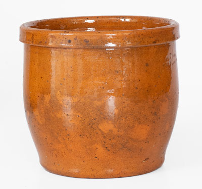 JOHN BELL / WAYNESBORO, Pennsylvania Redware Jar, c1850-1880