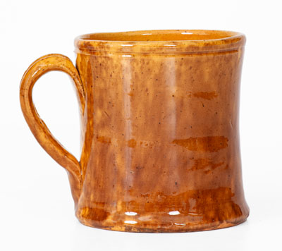 JOHN BELL (Waynesboro, PA) Redware Mug w/ Sponged Manganese Decoration