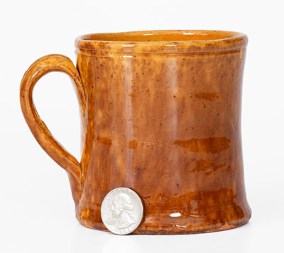 JOHN BELL (Waynesboro, PA) Redware Mug w/ Sponged Manganese Decoration