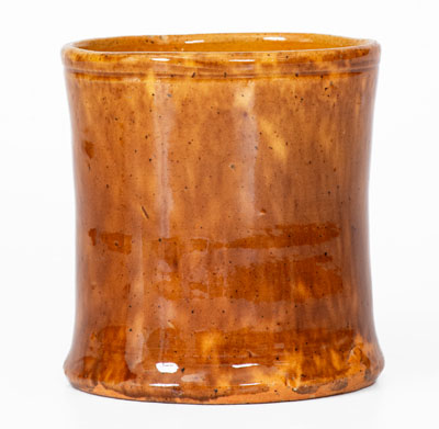 JOHN BELL (Waynesboro, PA) Redware Mug w/ Sponged Manganese Decoration