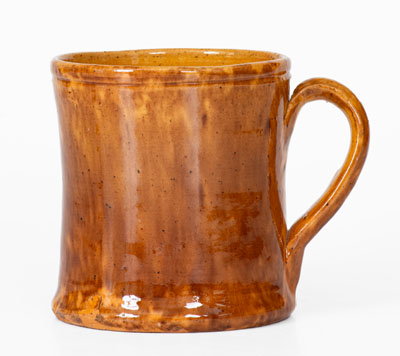 JOHN BELL (Waynesboro, PA) Redware Mug w/ Sponged Manganese Decoration