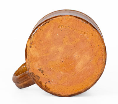 JOHN BELL (Waynesboro, PA) Redware Mug w/ Sponged Manganese Decoration