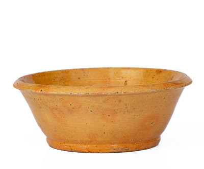 Small-Sized JOHN BELL (Waynesboro, PA) Yellow Redware Bowl