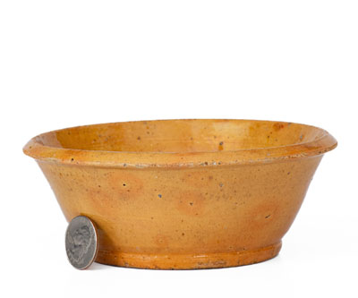 Small-Sized JOHN BELL (Waynesboro, PA) Yellow Redware Bowl