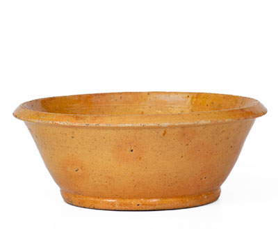 Small-Sized JOHN BELL (Waynesboro, PA) Yellow Redware Bowl