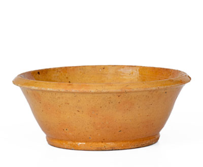 Small-Sized JOHN BELL (Waynesboro, PA) Yellow Redware Bowl