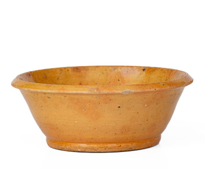 Small-Sized JOHN BELL (Waynesboro, PA) Yellow Redware Bowl