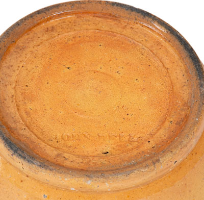 Small-Sized JOHN BELL (Waynesboro, PA) Yellow Redware Bowl
