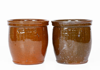 Lot of Two: JOHN W. BELL / WAYNESBORO, PA Glazed Redware Jars