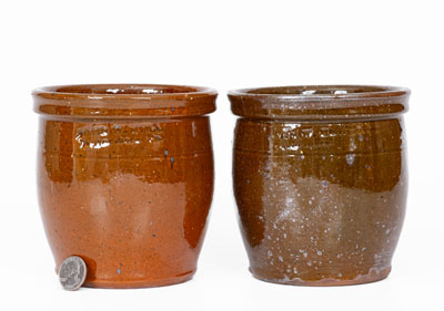 Lot of Two: JOHN W. BELL / WAYNESBORO, PA Glazed Redware Jars