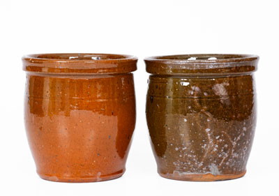Lot of Two: JOHN W. BELL / WAYNESBORO, PA Glazed Redware Jars