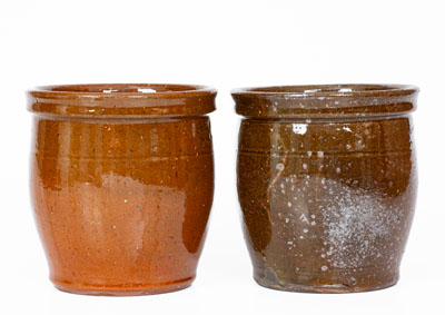 Lot of Two: JOHN W. BELL / WAYNESBORO, PA Glazed Redware Jars