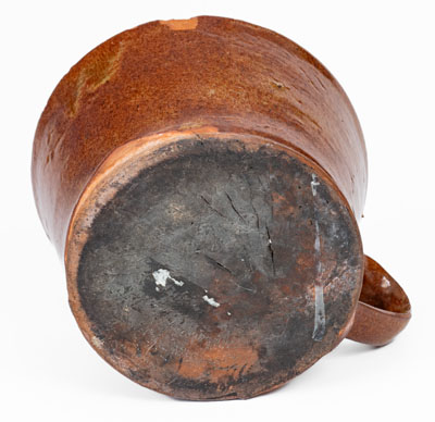 Unusual Redware Shaving Mug, New York State or New England