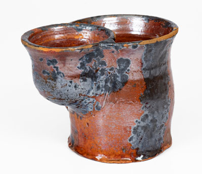 Redware Shaving Mug, probably New England, 19th century