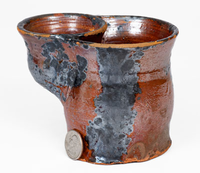 Redware Shaving Mug, probably New England, 19th century