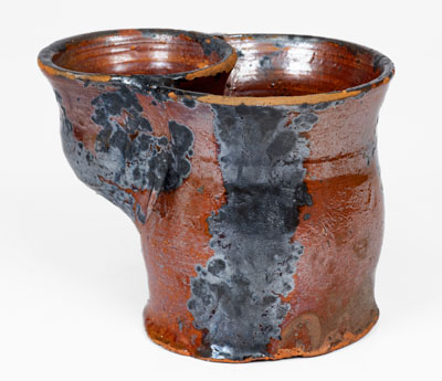 Redware Shaving Mug, probably New England, 19th century