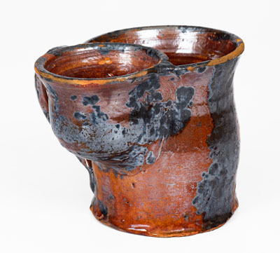 Redware Shaving Mug, probably New England, 19th century