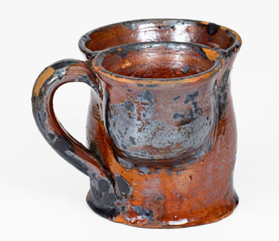Redware Shaving Mug, probably New England, 19th century