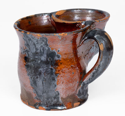 Redware Shaving Mug, probably New England, 19th century