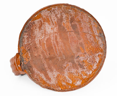 Rare Copper-Decorated Southern Redware Grease Lamp, NC or Eastern Tennessee