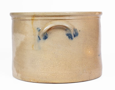 Rare COWDEN & WILCOX / HARRISBURG, PA Stoneware Cake Crock w/ Man-in-the-Moon