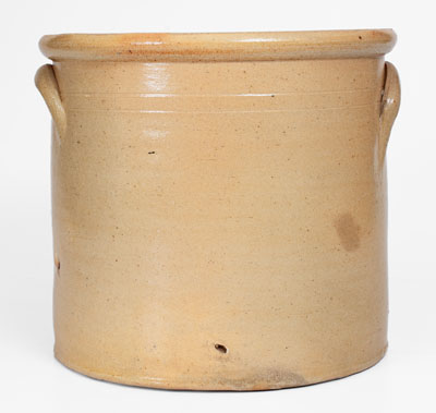 2 Gal. BROWN BROTHERS / HUNTINGTON / L.I. Stoneware Crock w/ Floral Decoration