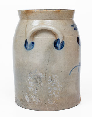 COWDEN & WILCOX / HARRISBURG, PA Stoneware Jar w/ Man-in-the-Moon Decoration