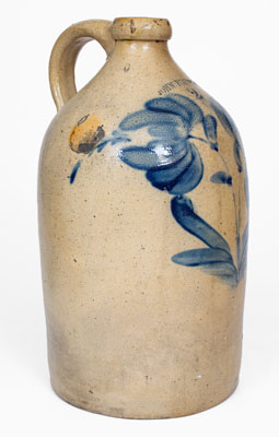 Scarce JOHN YOUNG & CO. (Harrisburg, PA) Stoneware Jug w/ Floral Decoration