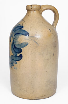 Scarce JOHN YOUNG & CO. (Harrisburg, PA) Stoneware Jug w/ Floral Decoration