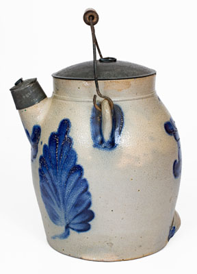 Fine COWDEN & WILCOX / HARRISBURG, PA Stoneware Batter Pail w/ Elaborate Leaf and Floral Decoration