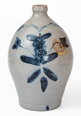 1 Gal. Ovoid Jug w/ Floral Decoration, probably Abial Price, Middletown Point, NJ or Taunton, MA