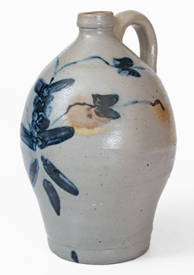 1 Gal. Ovoid Jug w/ Floral Decoration, probably Abial Price, Middletown Point, NJ or Taunton, MA