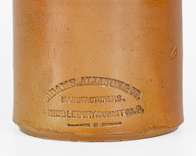 ADAMS, ALLISON & CO. / MANUFACTURERS / MIDDLEBURY, SUMMIT CO., O. Stoneware Bottle