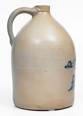 2 Gal. WEST TROY / NY / POTTERY Stoneware Jug w/ Pecking Chicken Decoration