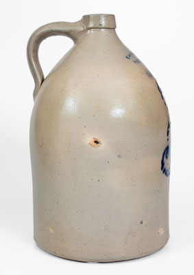 3 Gal. TROY, N.Y. POTTERY Stoneware Jug w/ Bold Numeral Decoration