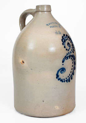 3 Gal. TROY, N.Y. POTTERY Stoneware Jug w/ Bold Numeral Decoration