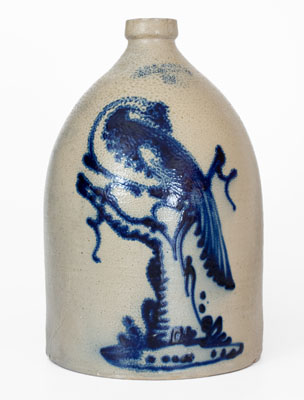 2 Gal. J. & E. NORTON / BENNINGTON, VT Stoneware Jug w/ Pheasant Decoration