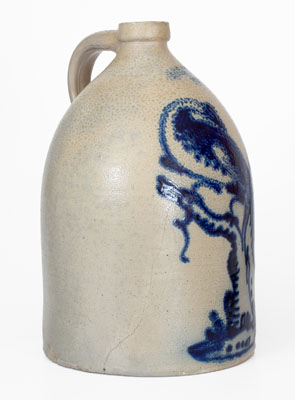 2 Gal. J. & E. NORTON / BENNINGTON, VT Stoneware Jug w/ Pheasant Decoration