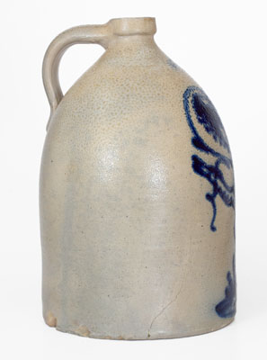 2 Gal. J. & E. NORTON / BENNINGTON, VT Stoneware Jug w/ Pheasant Decoration