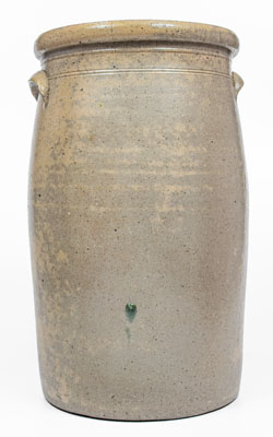 Exceptional 6 Gal. AKRON OHIO Stoneware Presentation Churn w/ Elaborate Game Bird Decoration