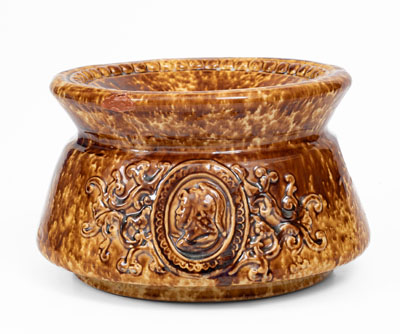 Scarce Rockingham YELLOW ROCK Spittoon, Philadelphia, Pennsylvania