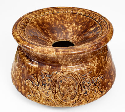 Scarce Rockingham YELLOW ROCK Spittoon, Philadelphia, Pennsylvania