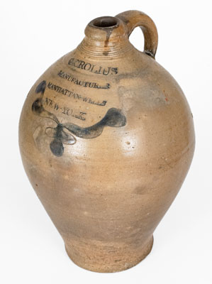 Fine C. CROLIUS / MANUFACTURER / MANHATTAN-WELLS / NEW-YORK Stoneware Jug