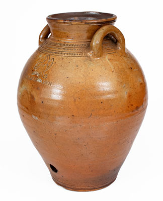 Extremely Rare CHARLESTOWN, Mass. Stoneware Water Cooler w/ Impressed Eagle Decoration